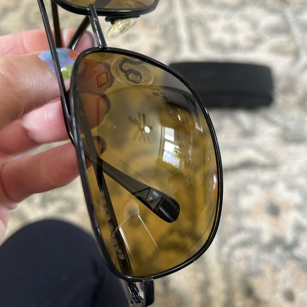 Ralph Lauren Aviator Sunglasses Navigator‎ Brown Eagle Eyes 14101 6747 With Case